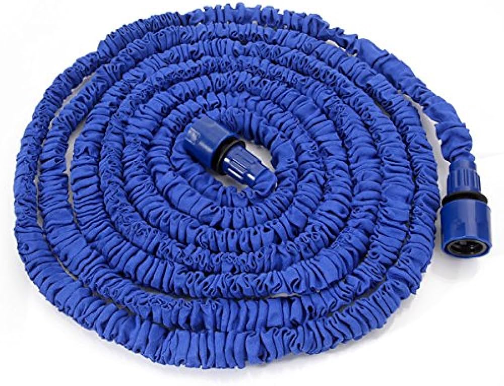 ホース 伸縮ホース 伸びるホース 3倍に伸びる 最大7.5m Amazon | ブルー 伸縮ホース 2m-7.5m 伸びるホース 散水ホース 伸縮